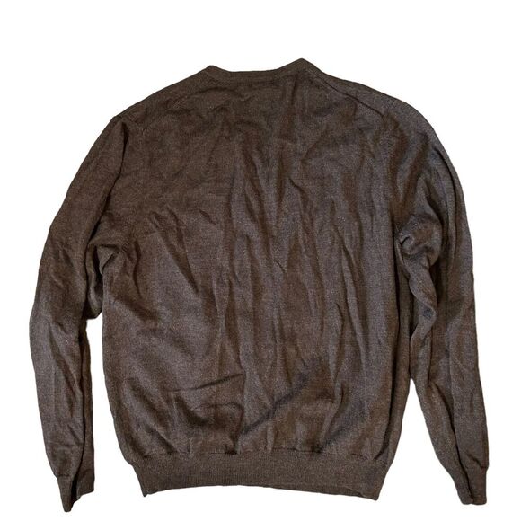Brooks Brothers 346 Sweater Size Large Men's Brown Merino Wool V-Neck Pullover - Picture 5 of 6